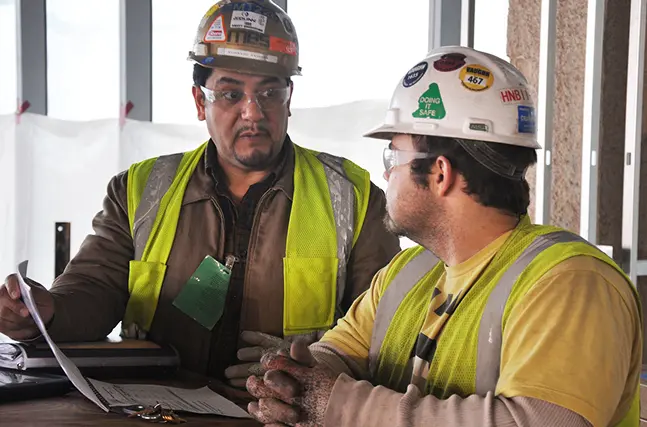 Construction workers in healthcare