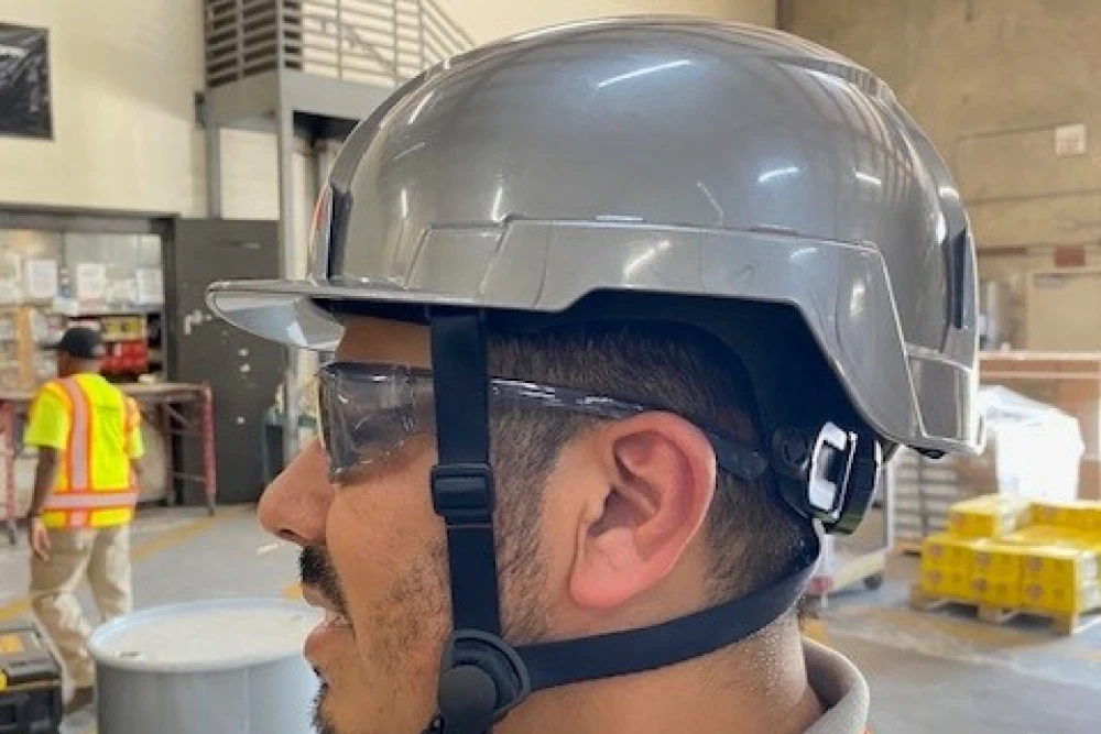 Safety helmet side view